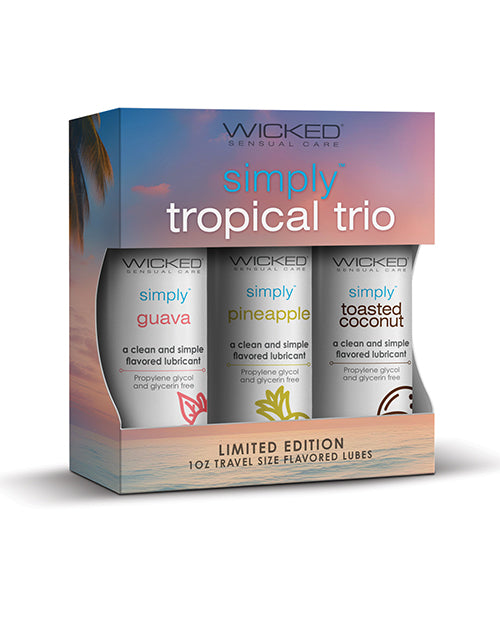 Wicked Sensual Care Wicked Sensual Care Tropical Trio Travel Size Flavored Lubes - 1 oz Bottles Lubes