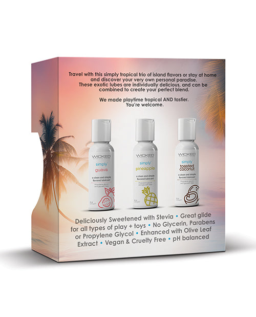 Wicked Sensual Care Wicked Sensual Care Tropical Trio Travel Size Flavored Lubes - 1 oz Bottles Lubes