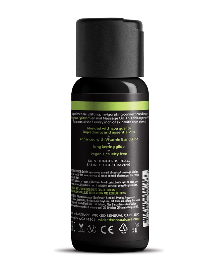 Wicked Sensual Care Wicked Sensual Care Lemongrass &amp; Ginger Massage Oil - 4 oz More