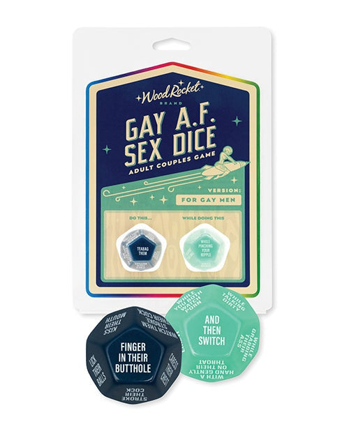 Wood Rocket Wood Rocket Gay AF Gay Men Couples Sex Dice Game - Blue More