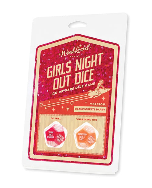 Wood Rocket Girls Night Out Do Or Dare Dice Game - Red