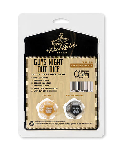 Wood Rocket Wood Rocket Guys Night Out Do Or Dare Dice Game - Black More