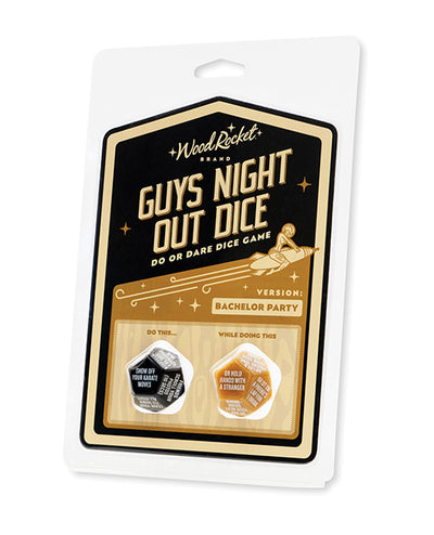 Wood Rocket Wood Rocket Guys Night Out Do Or Dare Dice Game - Black More