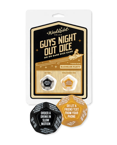 Wood Rocket Wood Rocket Guys Night Out Do Or Dare Dice Game - Black More