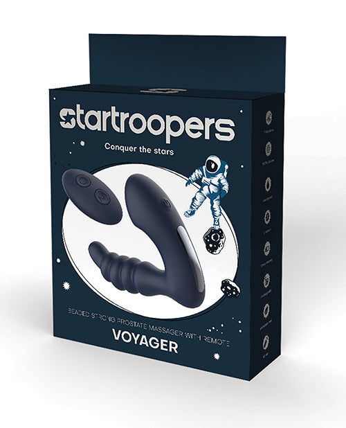 XGEN Star Troopers Voyager Beaded Strong Prostate Massager with Remote - Black Anal Toys