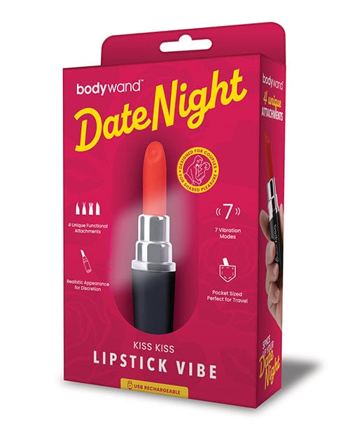 Xgen Bodywand Date Night Kiss Kiss Lipstick Vibe - Black/red Vibrators
