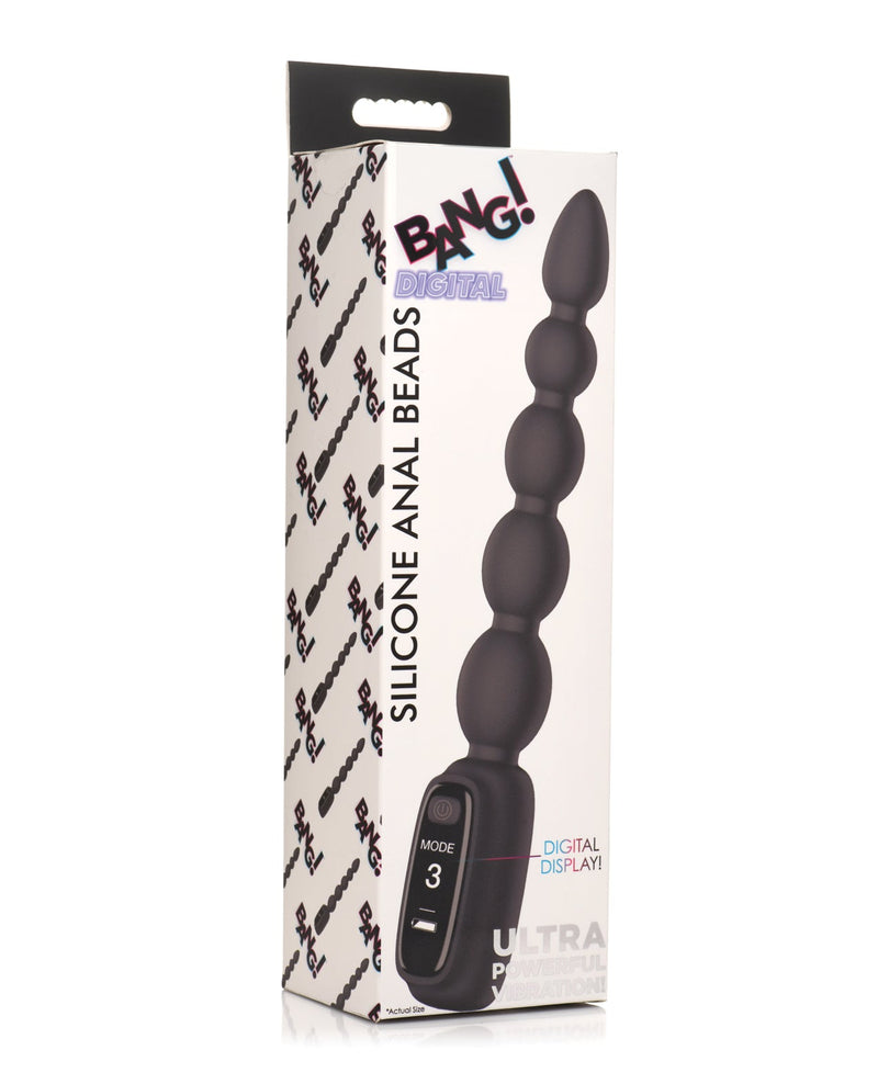 XR Brands Bang! Digital Silicone Anal Beads - Black Anal Toys