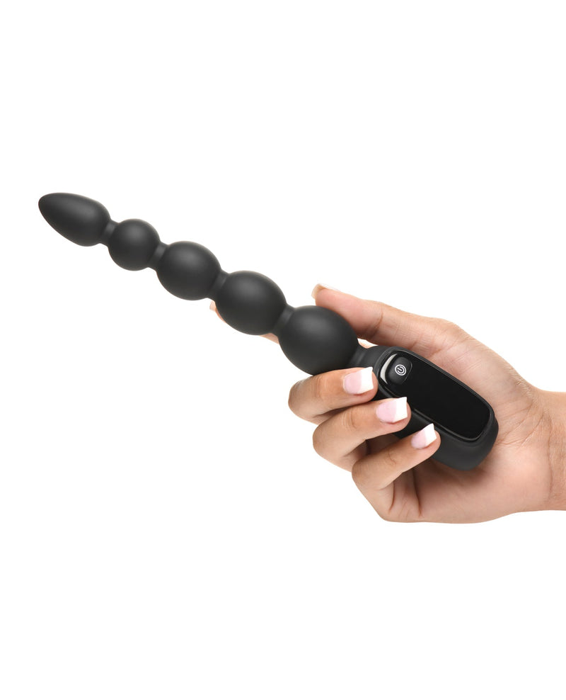 XR Brands Bang! Digital Silicone Anal Beads - Black Anal Toys