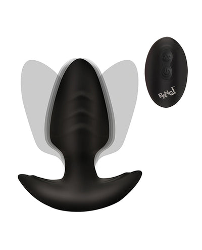 XR Brands Bang! Rotating & Vibrating Tapered Butt Plug with Remote - Black Anal Toys