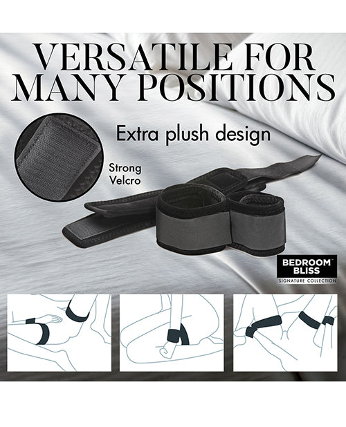 XR Brands Bedroom Bliss Wrist To Ankle Restraints - Black Kink &amp; BDSM