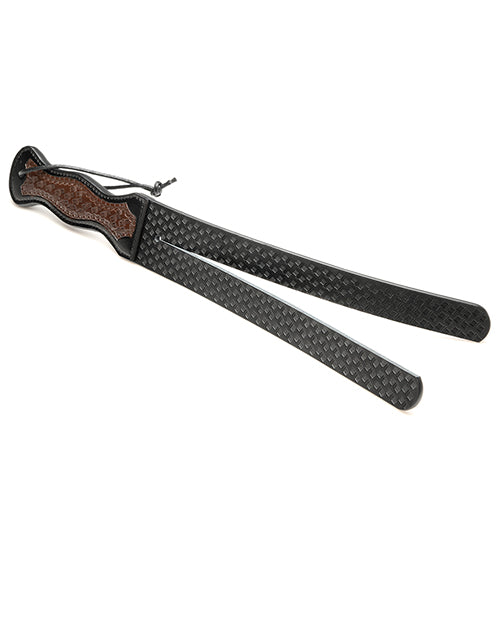 XR Brands STRICT Scottish Tawse Whip - Black/Brown Kink &amp; BDSM