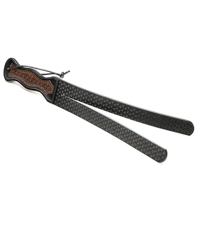 XR Brands STRICT Scottish Tawse Whip - Black/Brown Kink & BDSM