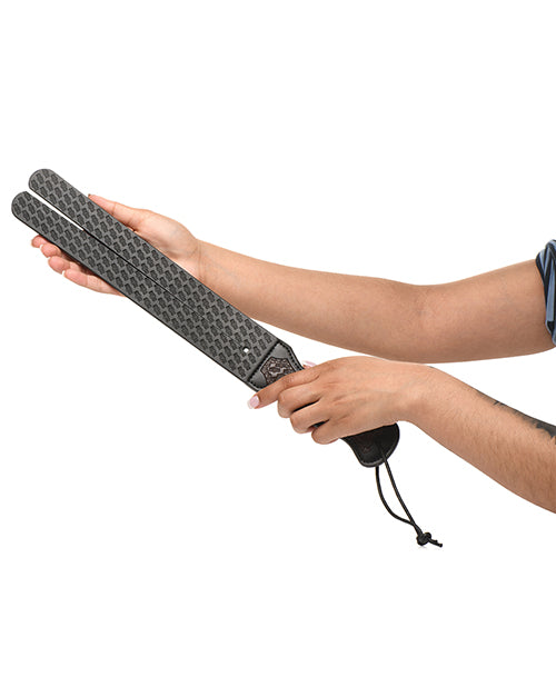 XR Brands STRICT Scottish Tawse Whip - Black/Brown Kink &amp; BDSM