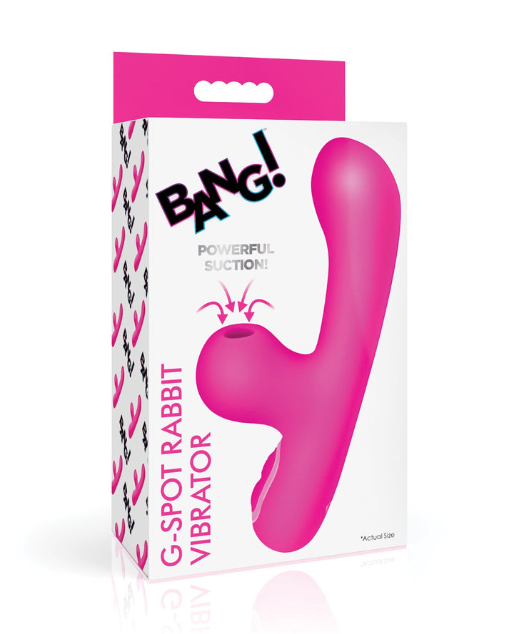 XR Brands Bang! 10X G-Spot Rabbit Vibrator with Suction - Pink Vibrators