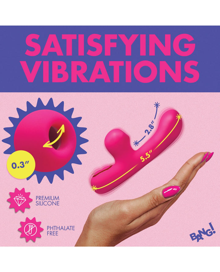XR Brands Bang! 10X G-Spot Rabbit Vibrator with Suction - Pink Vibrators