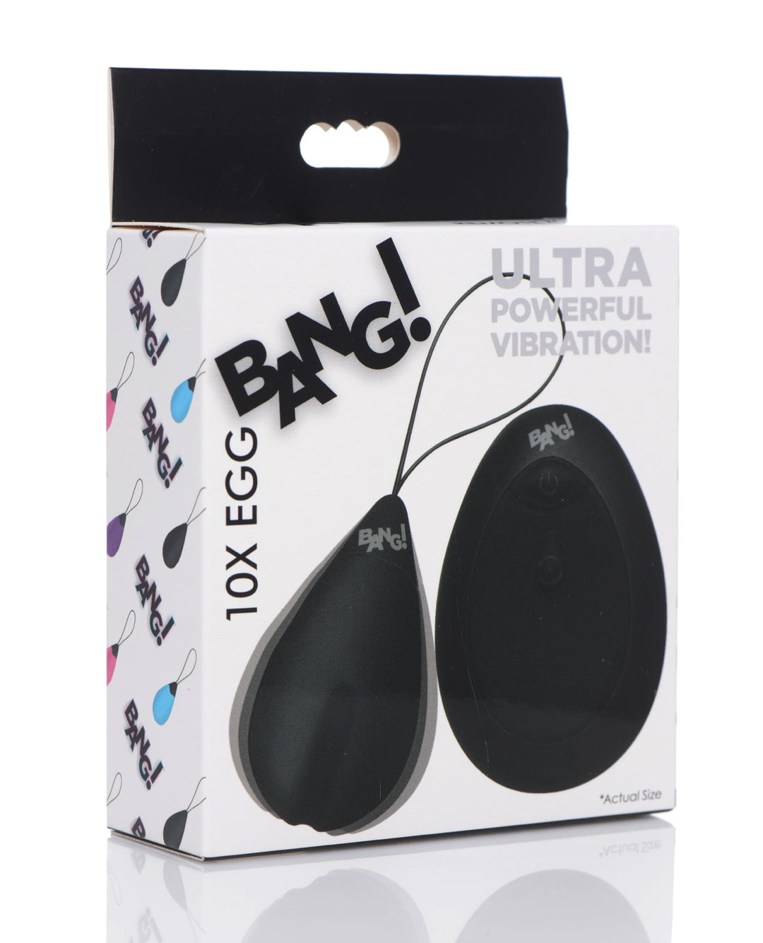 XR Brands Bang! 10X Silicone Vibrating Egg Black Vibrators