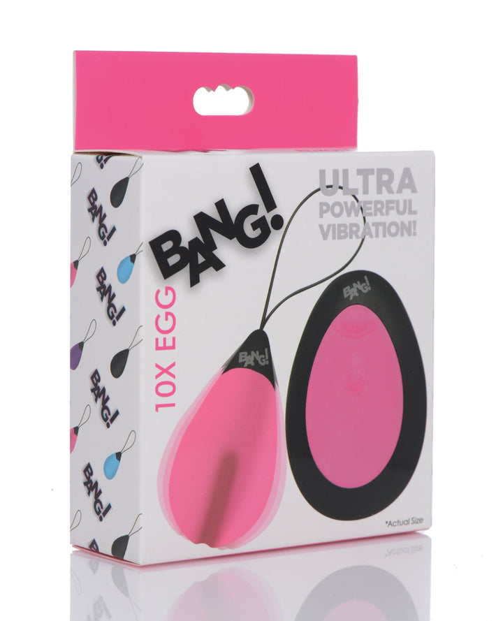 XR Brands Bang! 10X Silicone Vibrating Egg Pink Vibrators