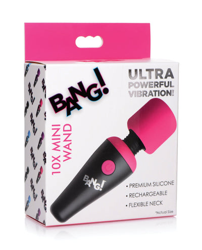 XR Brands Bang! 10X Vibrating Mini Silicone Wand Pink Vibrators