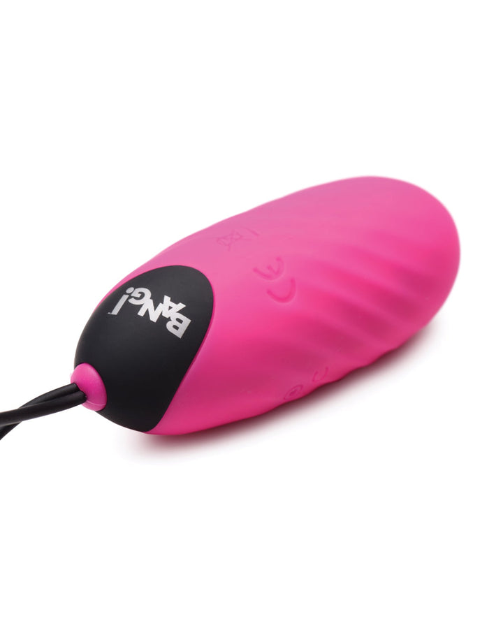 XR Brands Bang! 28X Swirl Silicone Egg with Remote Control - Pink Vibrators