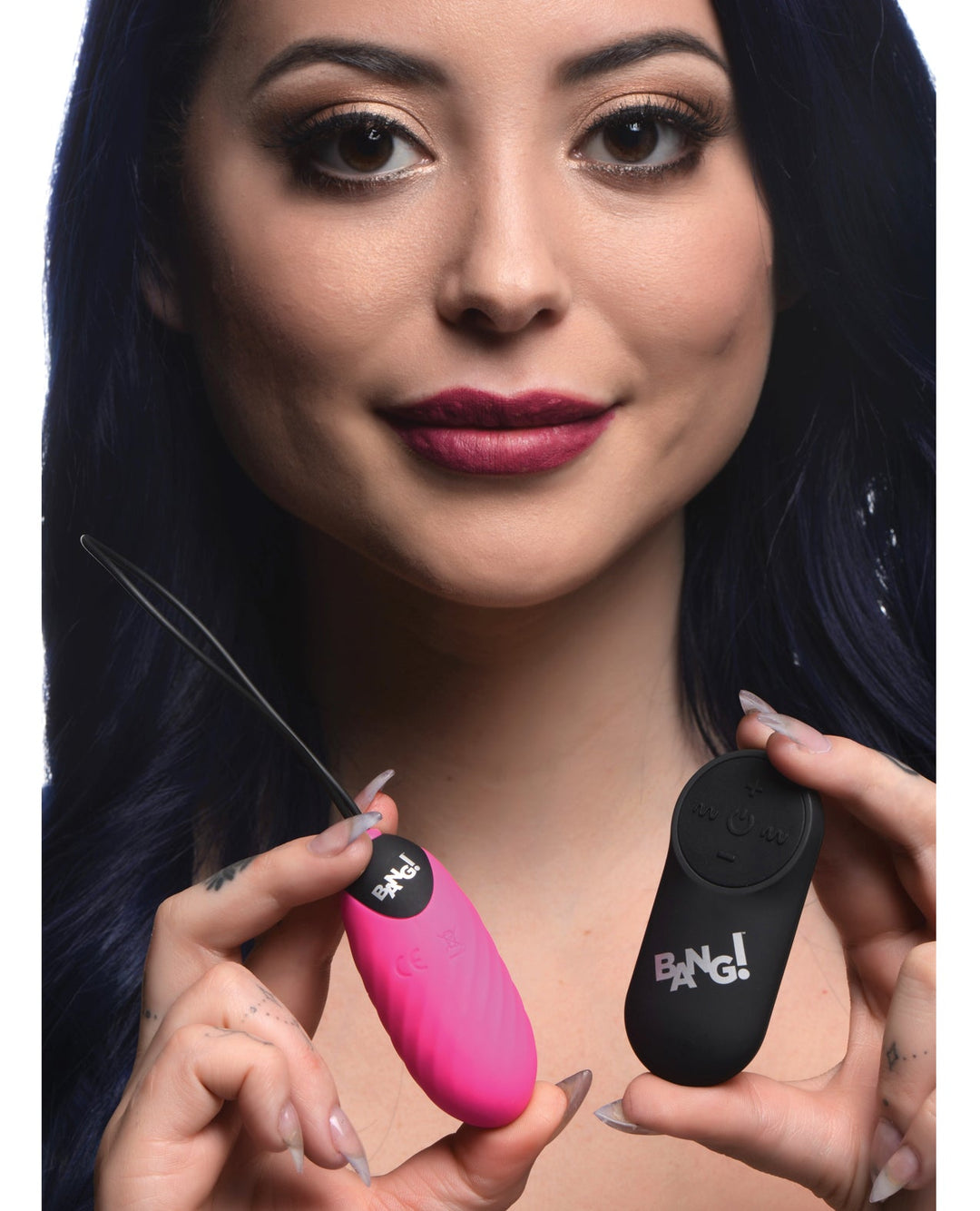 XR Brands Bang! 28X Swirl Silicone Egg with Remote Control - Pink Vibrators