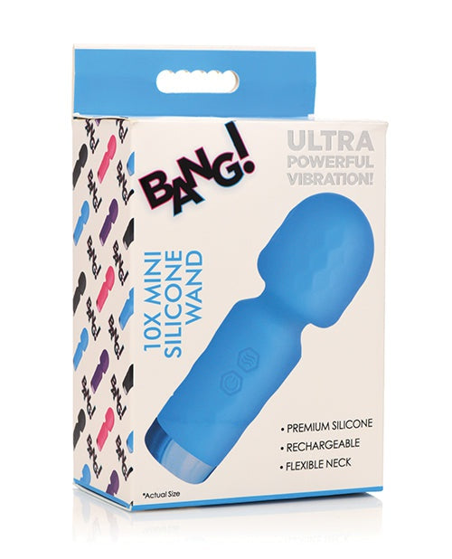 XR Brands Bang! Mini Silicone Wand - Blue Vibrators