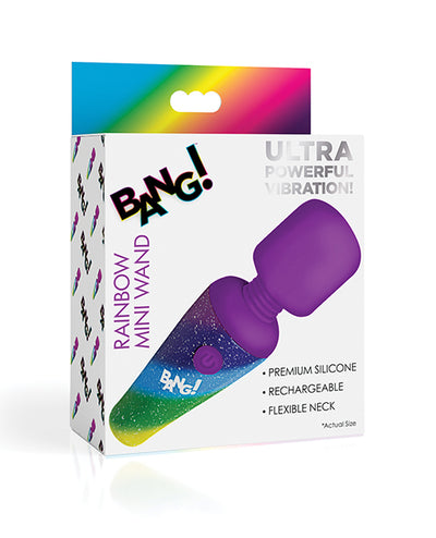 XR Brands Bang! Rainbow Mini Wand - Rainbow Vibrators