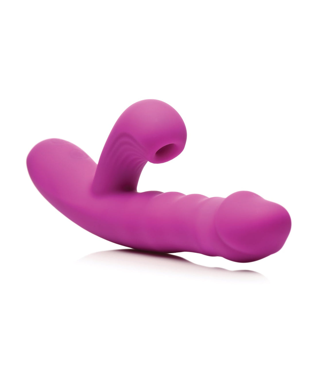XR Brands Bang! Thrusting &amp; Sucking Rabbit Vibrator - Purple Vibrators