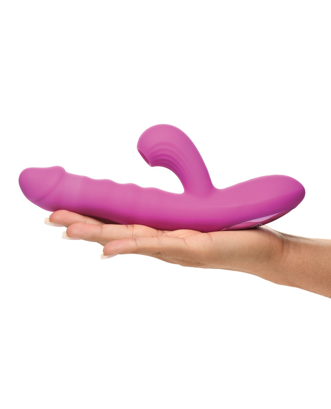 XR Brands Bang! Thrusting &amp; Sucking Rabbit Vibrator - Purple Vibrators