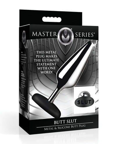 Xr LLC Master Series Butt Slut Metal & Silicone Butt Plug - Metal/Black Anal Toys