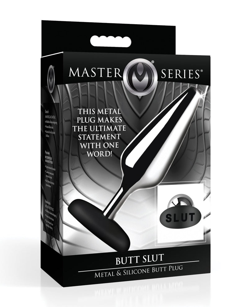 Xr LLC Master Series Butt Slut Metal & Silicone Butt Plug - Metal/Black Anal Toys