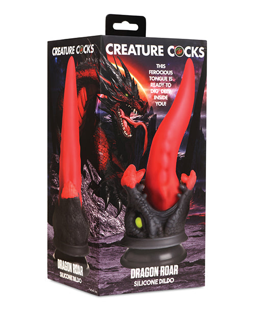 Xr LLC Creature Cocks Dragon Roar Silicone Dildo - Red/Black Dildos