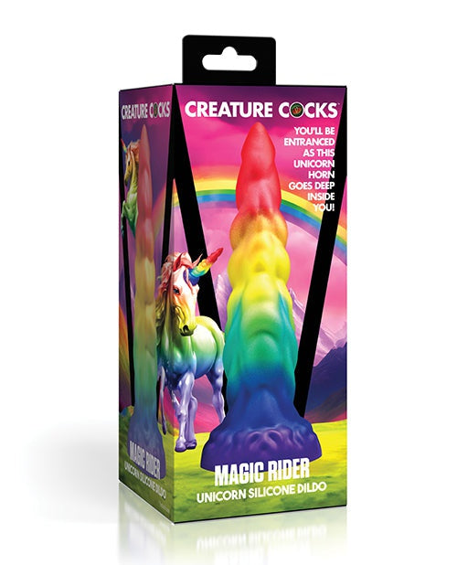 Xr LLC Creature Cocks Magic Rider Unicorn Silicone Dildo - Rainbow Dildos