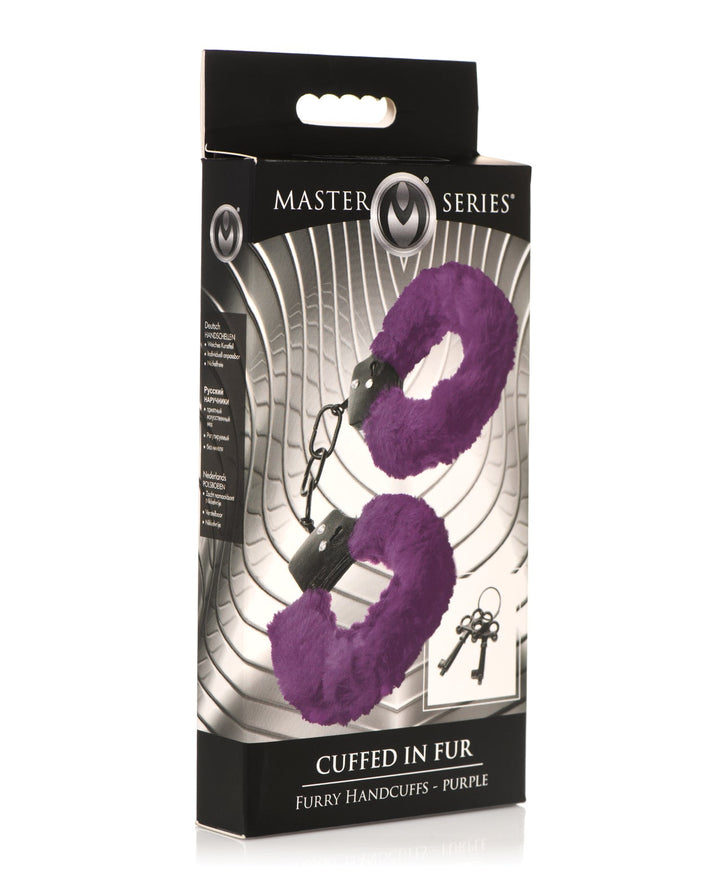 Xr LLC Master Series Cuffed in Furry Handcuffs Purple Kink &amp; BDSM