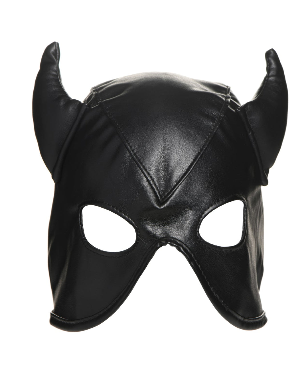 Xr LLC Master Series Dungeon Demon Bondage Hood w/Horns - Black Kink &amp; BDSM