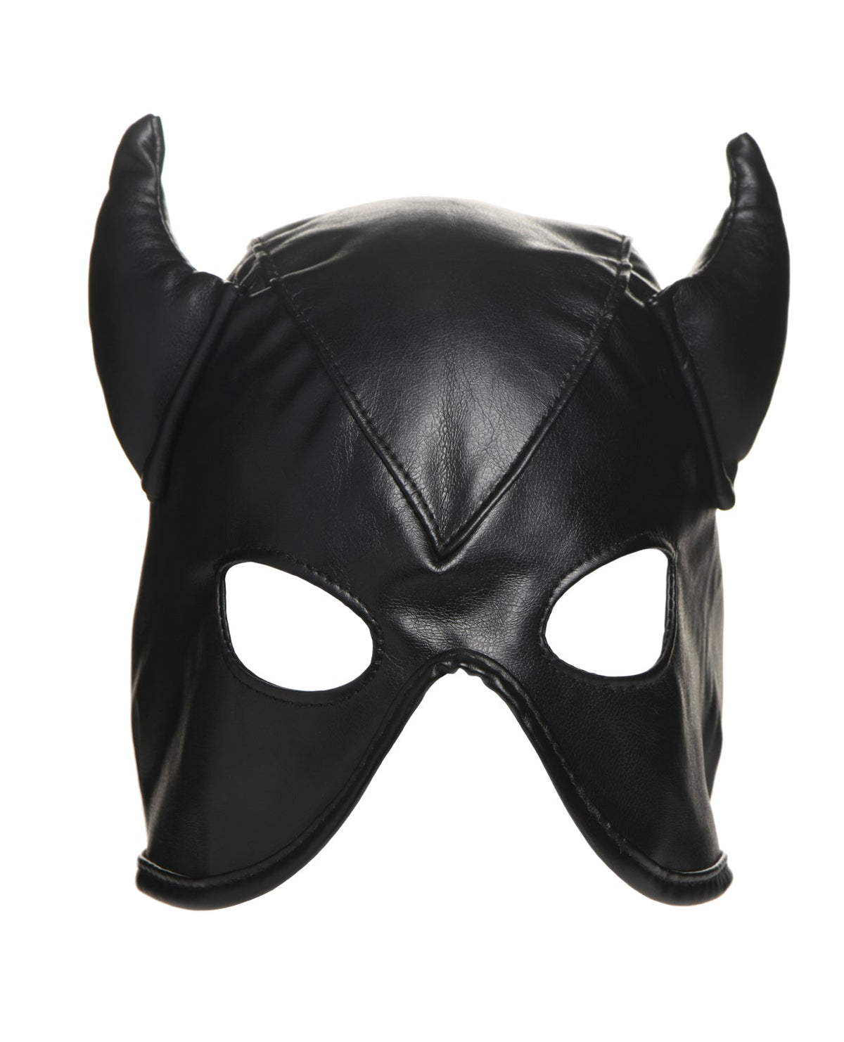 Master Series Dungeon Demon Bondage Hood with Horns - Black