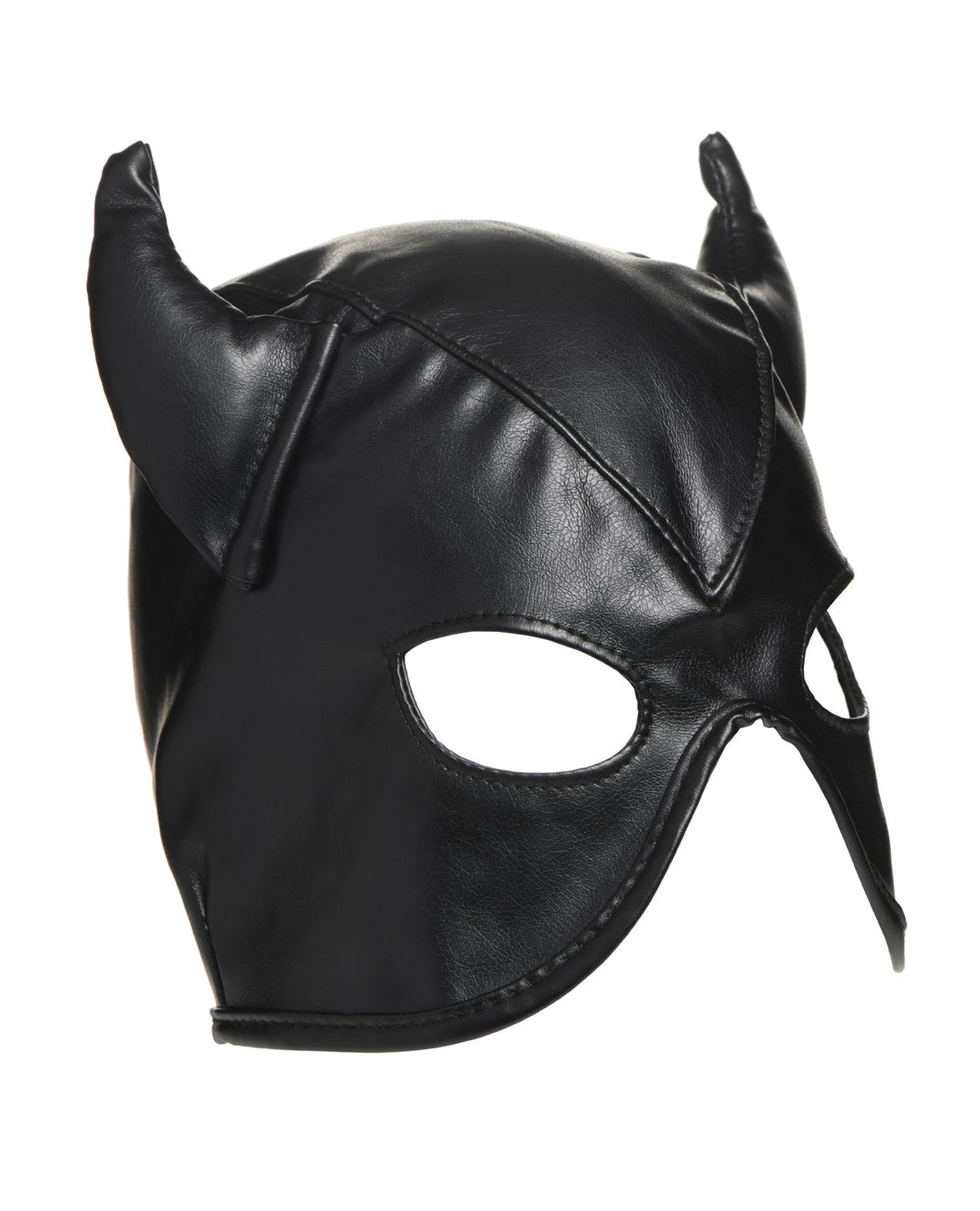 Xr LLC Master Series Dungeon Demon Bondage Hood w/Horns - Black Kink &amp; BDSM