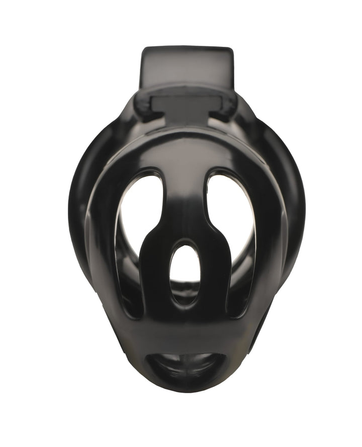 Xr LLC Master Series Hard Stop Double Ring Chastity Cage - Black Kink &amp; BDSM