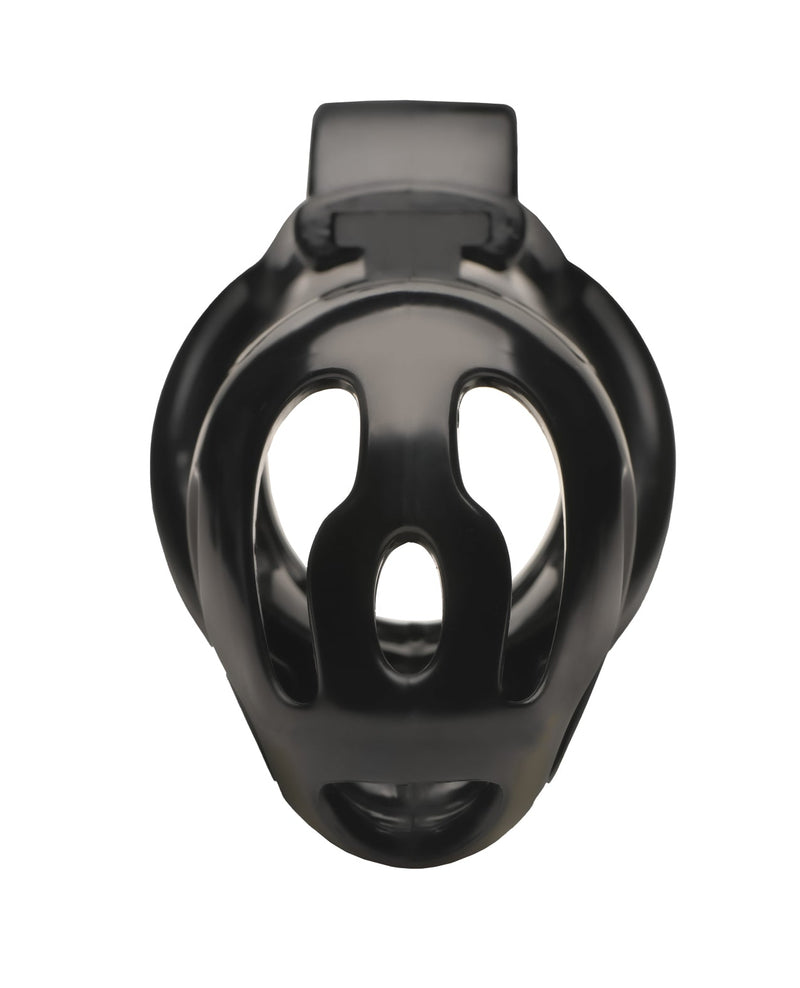 Xr LLC Master Series Hard Stop Double Ring Chastity Cage - Black Kink & BDSM