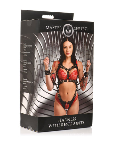 Xr LLC Master Series Harness w/Restraints - Black Kink & BDSM