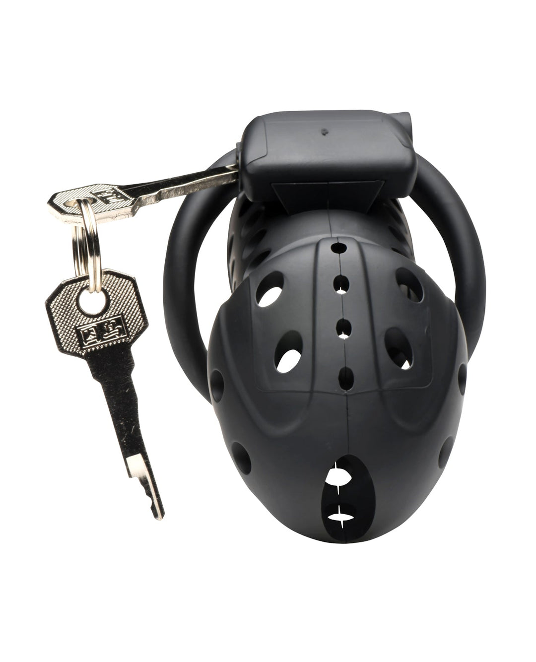 Xr LLC Master Series Lock Down Chastity Cage - Black Kink &amp; BDSM