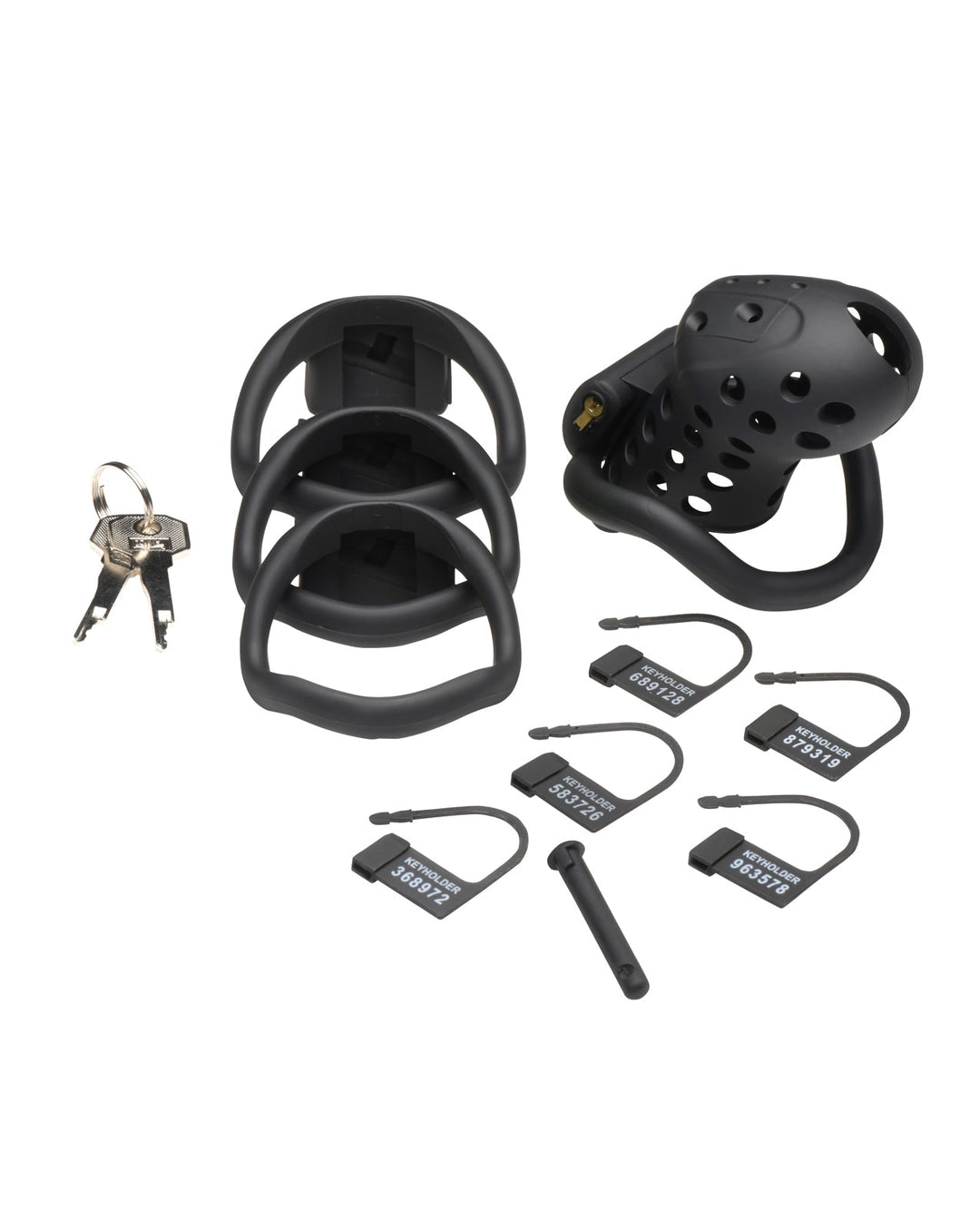 Xr LLC Master Series Lock Down Chastity Cage - Black Kink &amp; BDSM