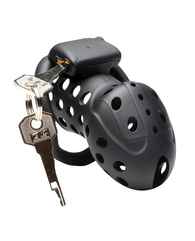 Xr LLC Master Series Lock Down Chastity Cage - Black Kink & BDSM