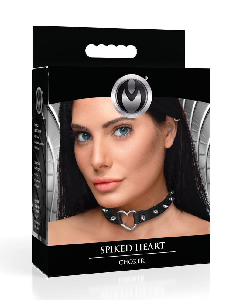 Xr LLC Master Series Spiked Heart Choker Black Kink & BDSM