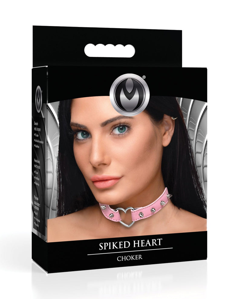 Xr LLC Master Series Spiked Heart Choker Pink Kink & BDSM