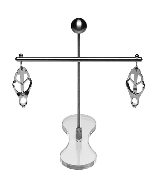 Xr LLC Master Series Tower of Pain Nipple Clamps - Silver Kink &amp; BDSM