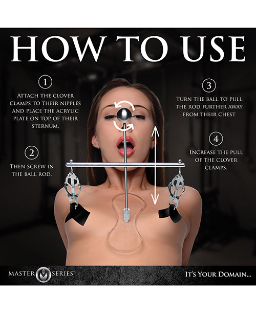 Xr LLC Master Series Tower of Pain Nipple Clamps - Silver Kink &amp; BDSM