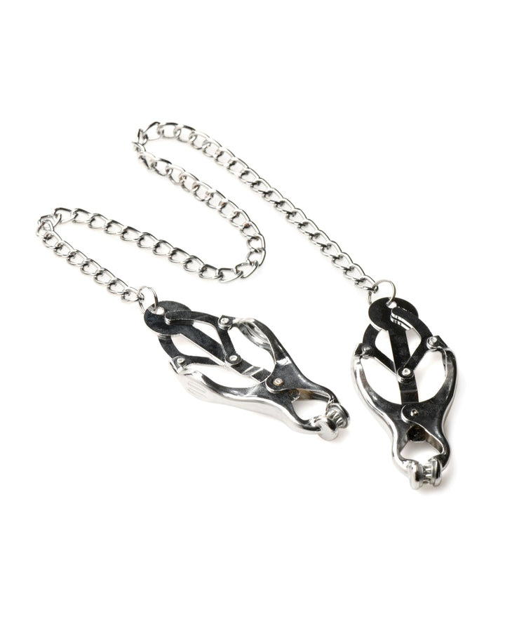 Xr LLC Master Series Tyrant Spiked Clover Nipple Clamps - Silver Kink &amp; BDSM