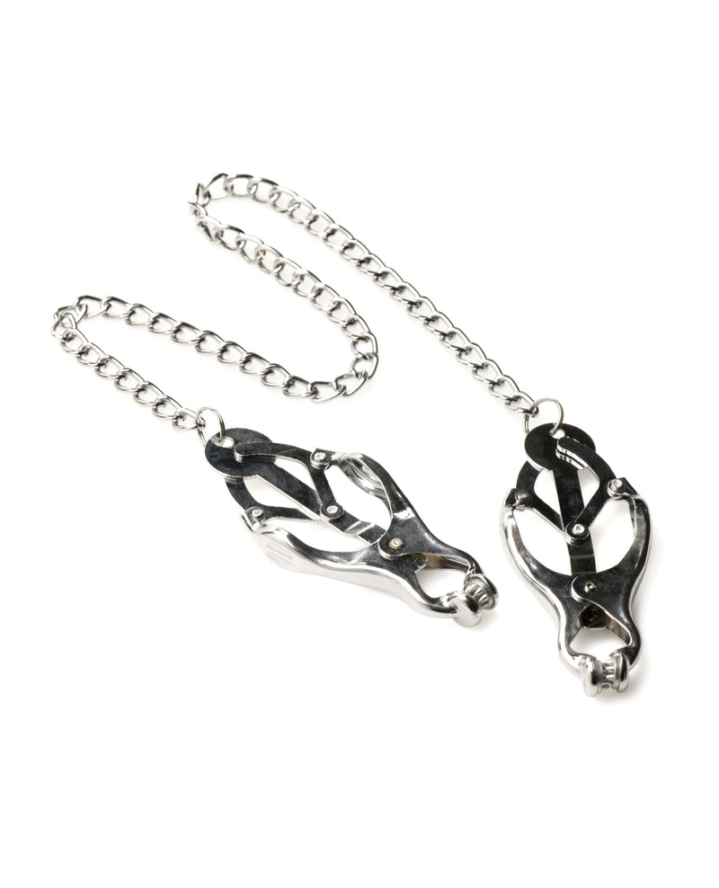 Xr LLC Master Series Tyrant Spiked Clover Nipple Clamps - Silver Kink & BDSM