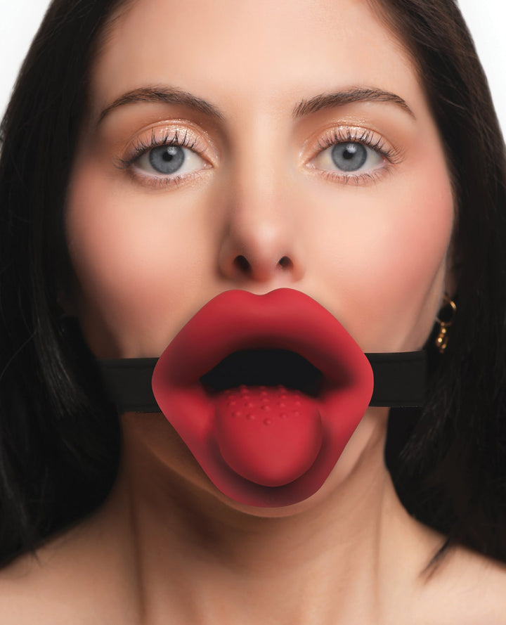 Xr LLC Master Series Vibrating Sissy Mouth Gag - Red Kink &amp; BDSM
