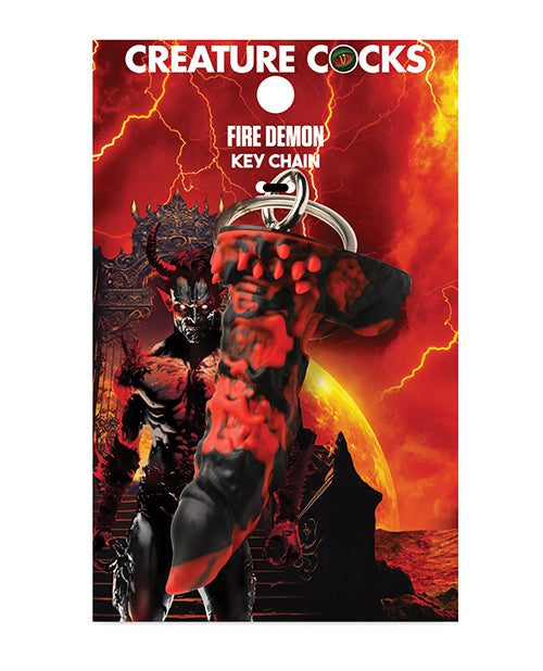 Xr LLC Creature Cocks Fire Demon Keychain - Red/Black Novelties